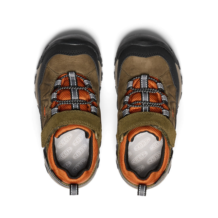 Little Kids' Targhee IV Waterproof Hiking Shoe Dark Olive/Gold Flame