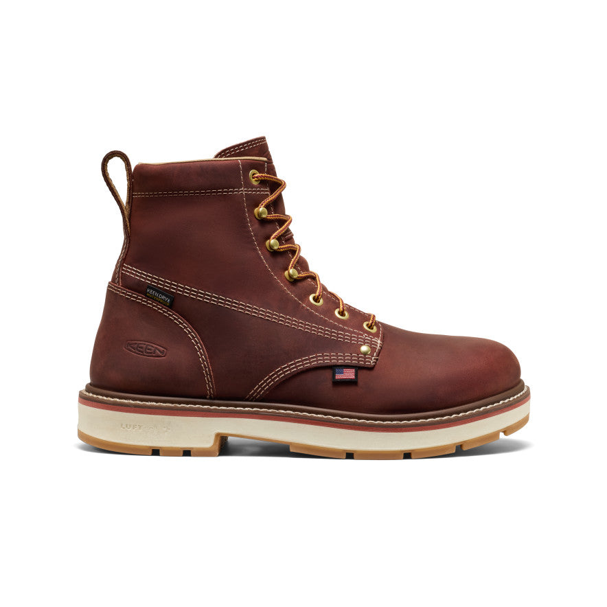 Men's Liberty 6" Waterproof 90° Heel Boot (Soft Toe) Bombay Brown/Gum