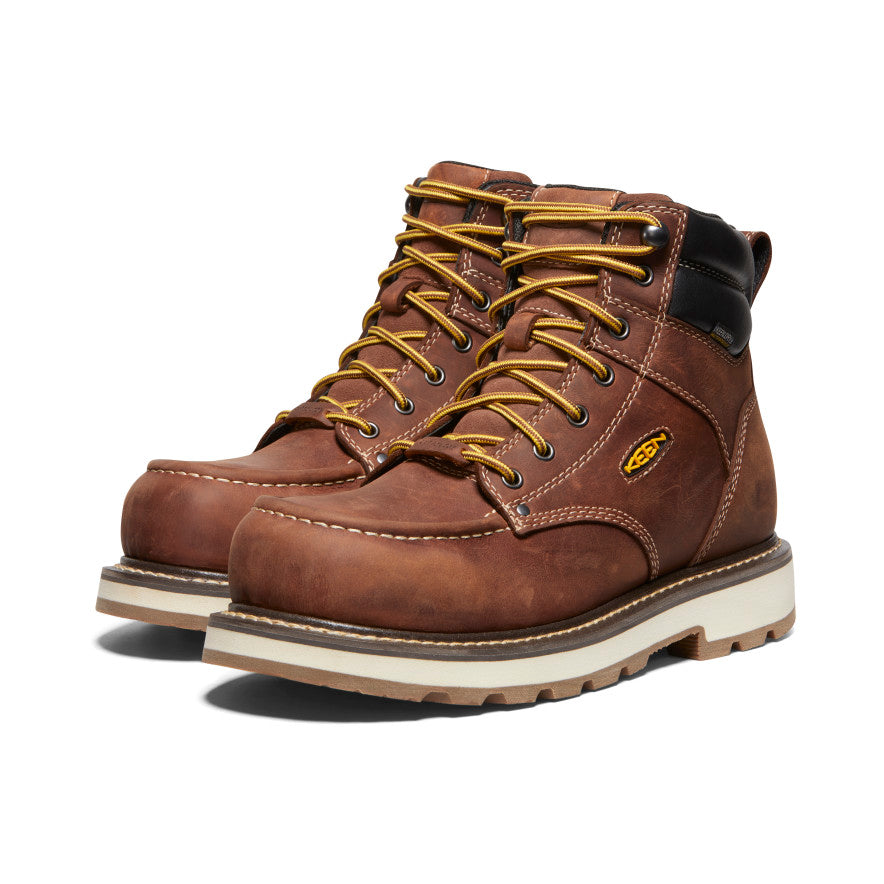 Men's Cincinnati 6" Waterproof 90° Heel Boot (Carbon Toe) Tuscan Red/Sandshell